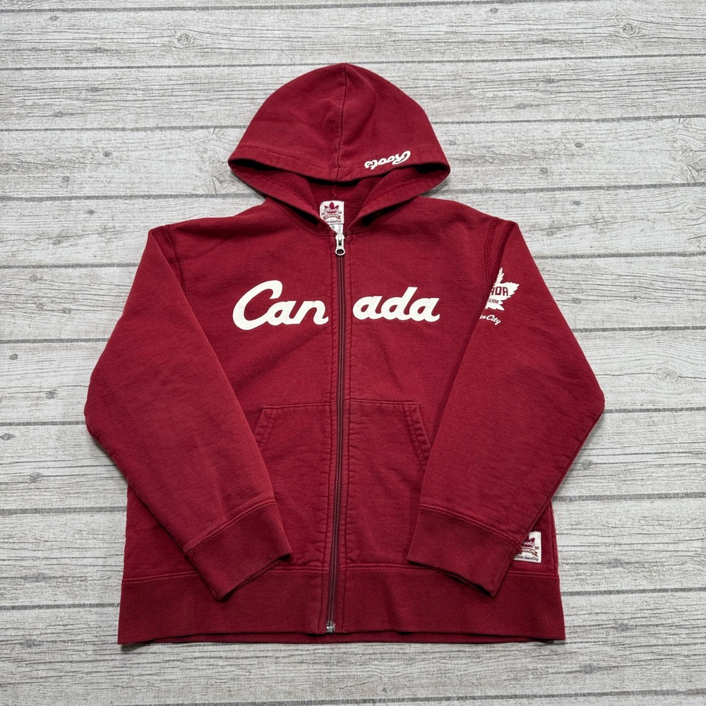 Y2K Roots Canada Hoodie Youth 10 Red Salt Lake City Olympic Sweatshirt Varsity